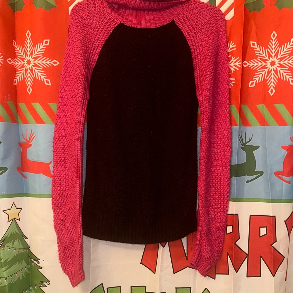 Pink and Black Women's Sweater